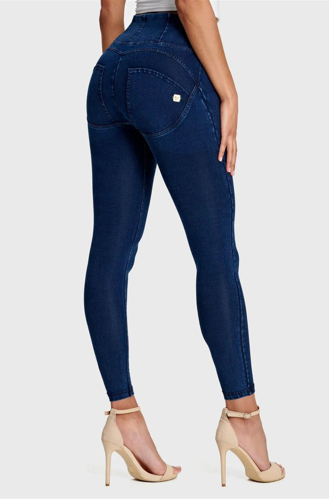 WR.UP® Denim - High Waisted - 7/8 Length - Dark Blue + Blue Stitching