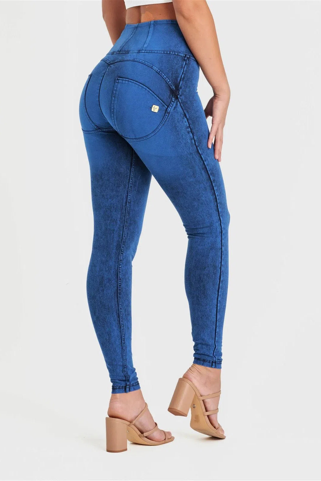 WR.UP® Denim - High Waisted - Full Length - Cobalt Blue + Blue Stitching 1