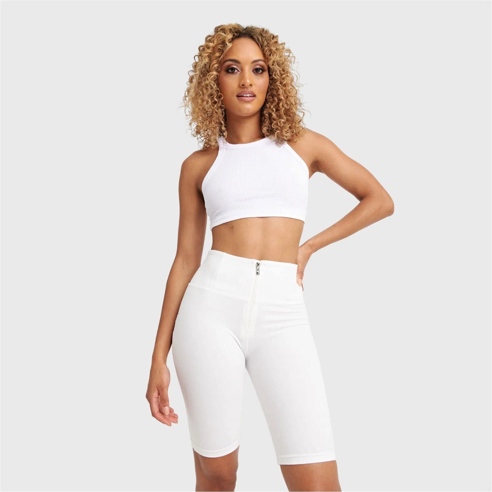 WR.UP® Drill Limited Edition - High Waisted - Biker Shorts - White 2