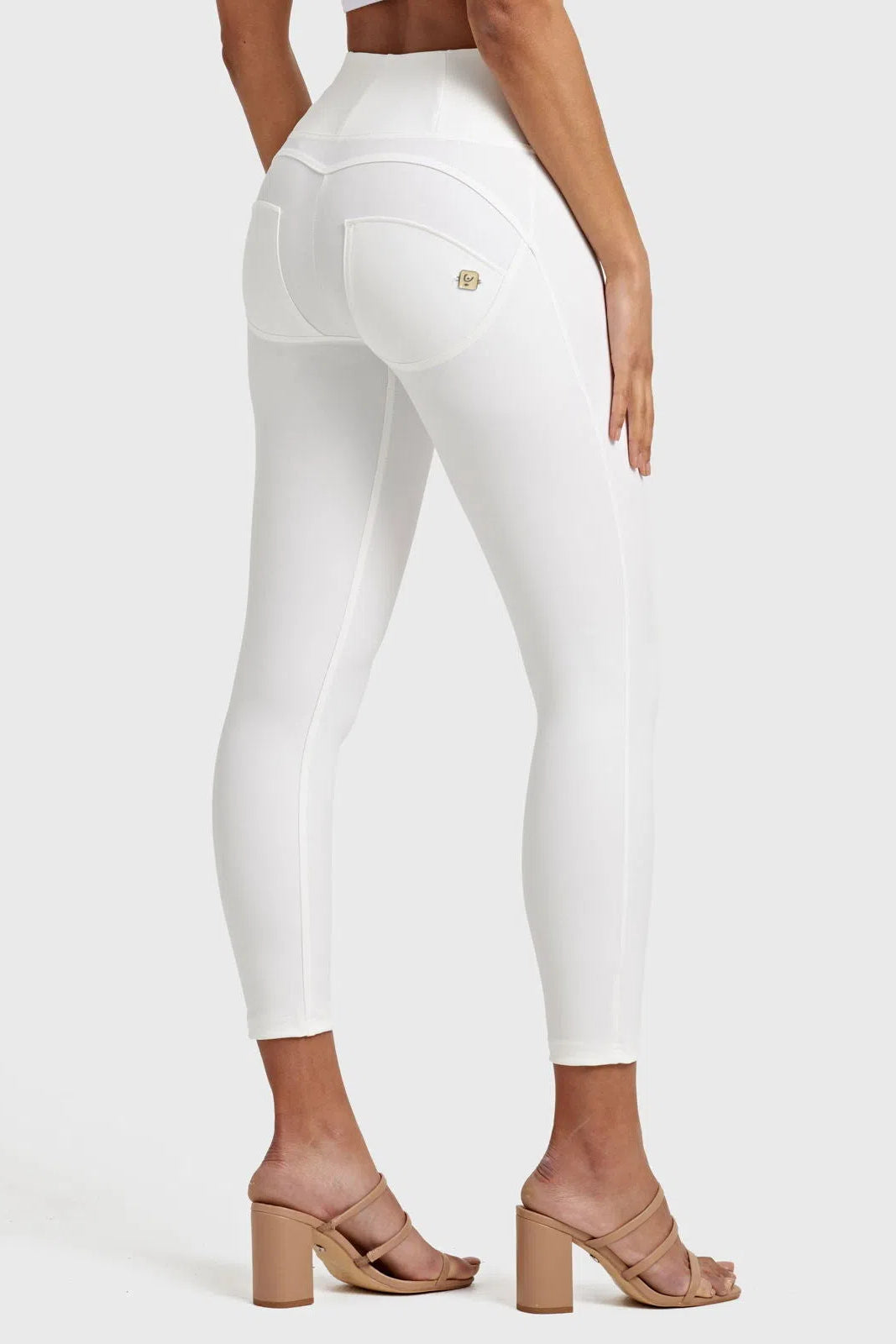 WR.UP® Faux Leather - High Waisted - 7/8 Length - White 1