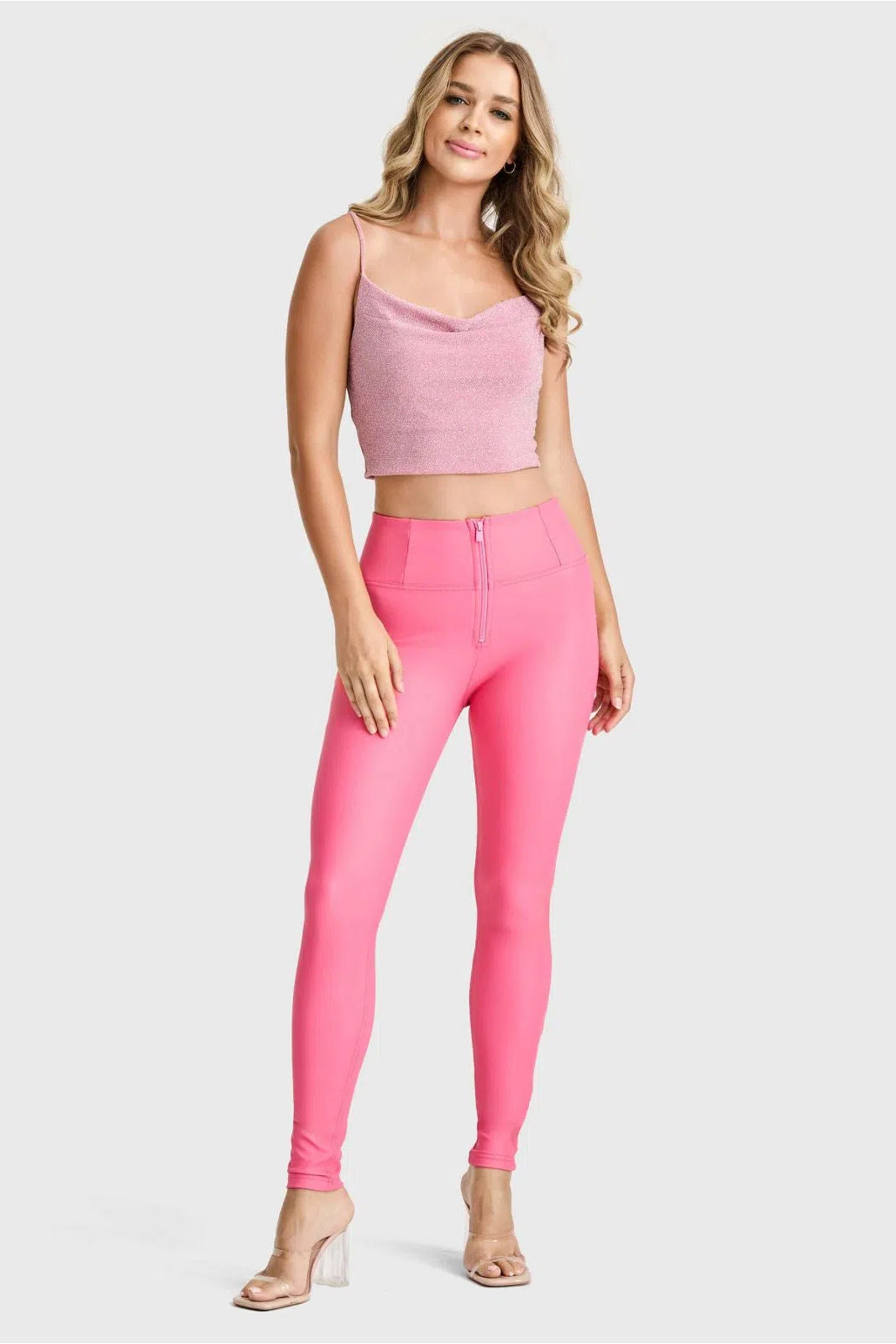 WR.UP® Faux Leather - High Waisted - Full Length - Candy Pink 2