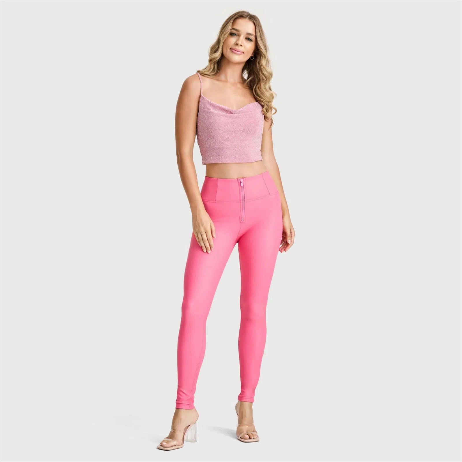 WR.UP® Faux Leather - High Waisted - Full Length - Candy Pink 1